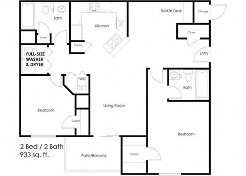 2 bedroom floor plan
